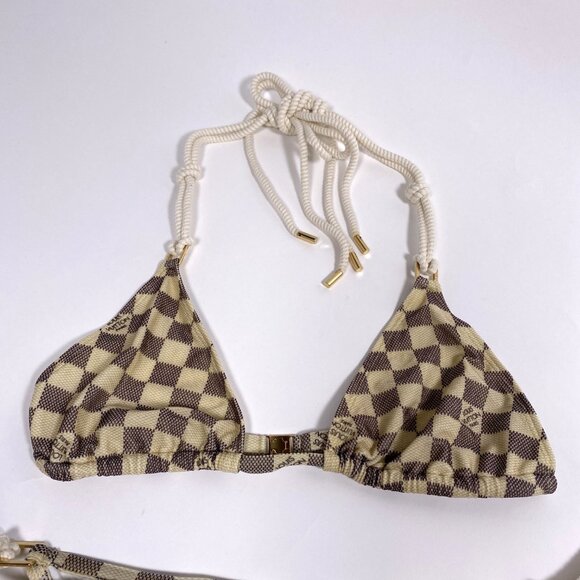 LOUIS VUITTON Cream/Blue Damier Bikini - Picture 3 of 13